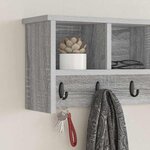 vidaXL Porte-manteau mural avec étagère Sonoma gris 75 x 16 x 26 cm