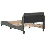 vidaXL Cadre de lit avec tête de lit Gris foncé 100x200 cm Tissu