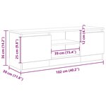 vidaXL Meuble TV vieux bois 102x30x36 cm bois d'ingénierie
