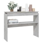vidaXL Table console gris béton 102x30x80 cm bois d'ingénierie