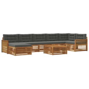vidaXL Ensemble de canapés d'extérieur 8 Pièces Naturel et Anthracite