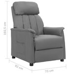 vidaXL Fauteuil inclinable Gris Similicuir