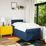 vidaXL Sommier à lattes de lit avec matelas Bleu 90x200 cm Tissu