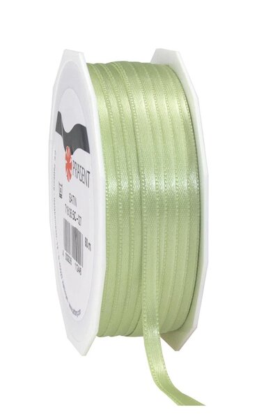 Satin double face 50-m-rouleau 6 mm vert clair