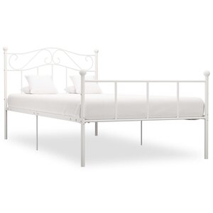 vidaXL Cadre de lit Blanc Métal 90 x 200 cm