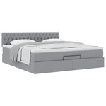VidaXL Cadre de lit ottoman et matelas gris clair 180x200 cm tissu