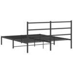 vidaXL Cadre de lit métal sans matelas et tête de lit noir 160x200 cm