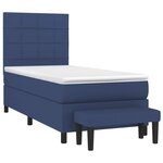 vidaXL Sommier à lattes de lit avec matelas Bleu 100x200 cm Tissu