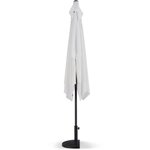 Parasol droit 3x2 m inclinable - Mât Aluminium avec toile polyester 160 g/m² - Blanc