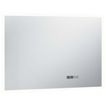 vidaXL Miroir à LED et capteur tactile et affichage d'heure 100x60 cm