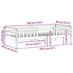 vidaXL Cadre de lit sans matelas blanc 90x190 cm bois de pin massif
