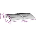vidaXL Auvent de porte Noir 150x75 cm Polycarbonate
