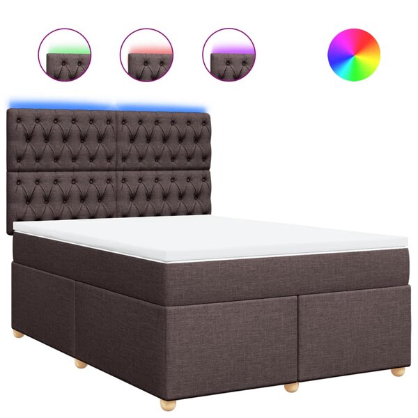 vidaXL Sommier à lattes de lit avec matelas Marron foncé 160x200 cm