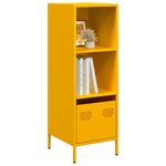vidaXL Buffet haut jaune moutarde 35x39x103 5 cm acier