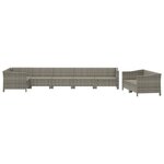 vidaXL Salon de jardin 8 Pièces avec coussins Gris Résine tressée