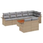 vidaXL Ensemble de canapé de jardin 9 Pièces Beige et Gris clair