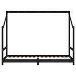 vidaXL Cadre de lit pour enfants noir 80x200 cm bois de pin massif