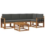 vidaXL Ensemble de canapés d'extérieur 6 pc Naturel et Anthracite