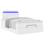 vidaXL Cadre de lit ottoman et matelas blanc pur 120x200 cm similicuir
