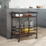 vidaXL Chariot de cuisine chêne marron 82x40x78 5 cm bois d'ingénierie
