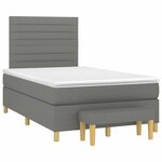 vidaXL Sommier à lattes de lit avec matelas gris foncé 120x190cm tissu