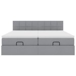 VidaXL Cadre de lit ottoman et matelas gris clair 180x200cm tissu