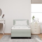 Lit à ressort vidaXL avec matelas Gris clair 90x200 cm Velours