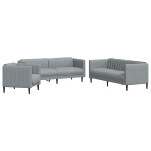 vidaXL Ensemble de canapés 3 Pièces gris clair tissu