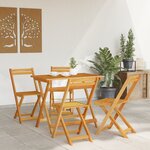 vidaXL Ensemble Bistro Pliable 5 Pièces en Bois Massif Acacia