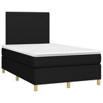 vidaXL Sommier à lattes de lit matelas et LED noir 120x190 cm tissu