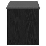 vidaXL Banc d'entrée avec coussin Chêne Noir 63 x 38 x 45 cm