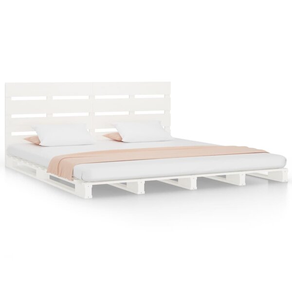 vidaXL Cadre de lit sans matelas blanc 140x200 cm bois de pin massif