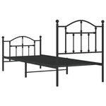 vidaXL Cadre de lit métal sans matelas avec pied de lit noir 80x200 cm