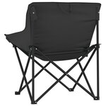 vidaXL Chaise de camping avec poche pliable lot de 2 noir
