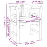vidaXL banc Finition à l'huile naturelle 68 5 x 46 x 82 5 cm