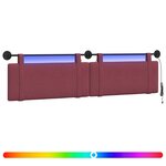 vidaXL Tête de lit suspendue Avec lumière LED Bordeaux Tissu