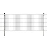 vidaXL Poteaux de clôture 10 Pièces argenté 130 cm acier galvanisé
