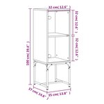 vidaXL Armoire latérale avec porte en verre chêne sonoma 35x37x100 cm