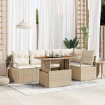 vidaXL Ensemble de salle à manger pour jardin 6 Pièces Beige  Crème