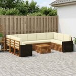 vidaXL Ensembles de canapés avec coussin 10 Pièces Naturel et Crème