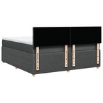 vidaXL Sommier à lattes de lit avec matelas Gris foncé 180x200cm Tissu