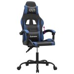 vidaXL Chaise de jeu Noir et bleu Similicuir