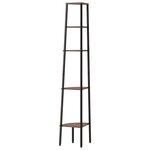 vidaXL Étagère d'angle 5 niveaux Marron foncé et noir 45 5x31 5x180 cm