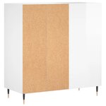 vidaXL Armoire à disques blanc brillant 84 5x38x89cm bois d'ingénierie