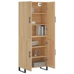 vidaXL Buffet haut Chêne sonoma 69 5x34x180 cm Bois d'ingénierie