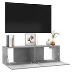 vidaXL Meuble TV Gris béton 100x30x30 cm Bois d’ingénierie