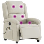 vidaXL Fauteuil inclinable de massage électrique crème velours