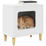 vidaXL Maison pour chat Blanc 51 x 30 x 52 cm Bois d'ingénierie