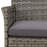 vidaXL Ensemble de bistro de jardin 3 Pièces coussins gris poly rotin