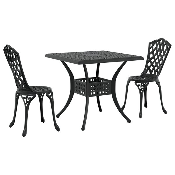 vidaXL Ensemble de 2 Noir Aluminium Table 80 cm  2 places Légère